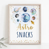 Poster Astro Snacks Blue Gold Space Signal d'anniversaire