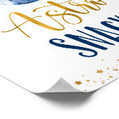 Poster Astro Snacks Galaxy Blue Gold Space Anniversaire (Coin)