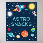 Poster Astro Snacks Space Astronaut Planètes Anniversaire (Devant)
