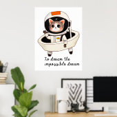 Poster Astrocat rêvé (Bureau à domicile)