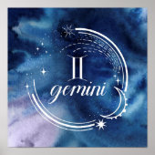 Poster Astrologie aquarelle - Gemini (Devant)