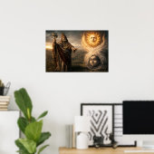Poster Astrologie de Soleil, Lune, Hermès Trismégiste (Bureau à domicile)
