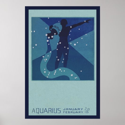Poster Astrologie Vintage Zodiaque, Constellation du Vers (Devant)