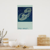 Poster Astrologie Zodiaque vintage, Constellation Virgo (Cuisine)