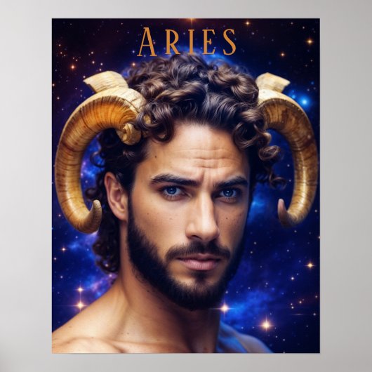 Poster astrologique Aries Homme (Devant)