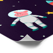 Poster Astronaut Animaux Dans Le Motif Spatial I (Coin)