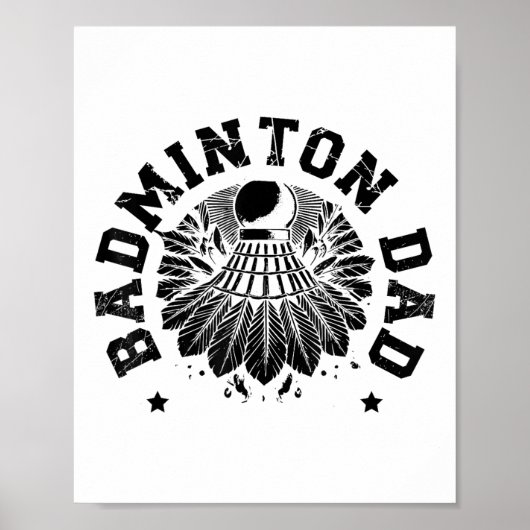 Poster Astronaut Badminton Player Shuttle  (Devant)