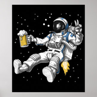 Poster Astronaut Beer Party