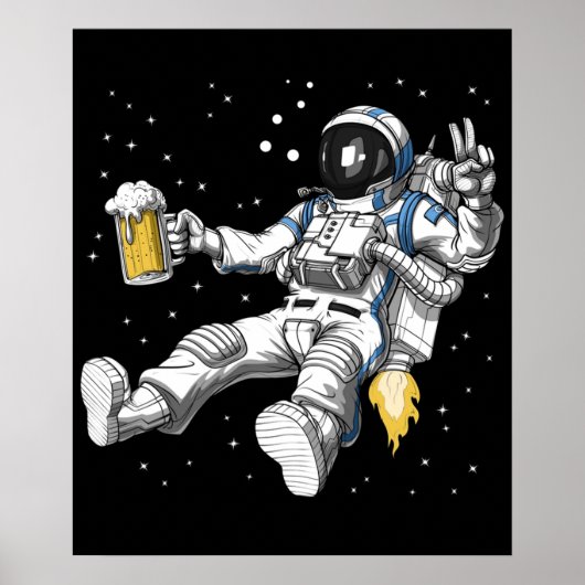 Poster Astronaut Beer Party (Devant)
