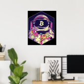 Poster Astronaut BITCOIN-Crypto (Bureau à domicile)