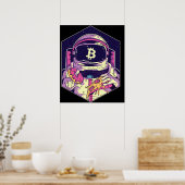 Poster Astronaut BITCOIN-Crypto (Cuisine)