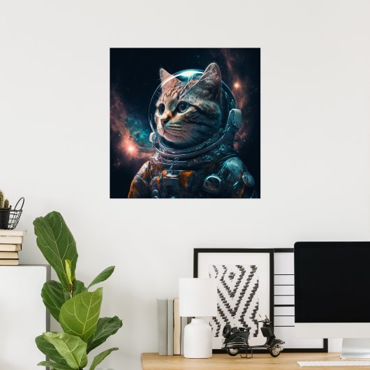Poster Astronaut cat 2 (Bureau à domicile)