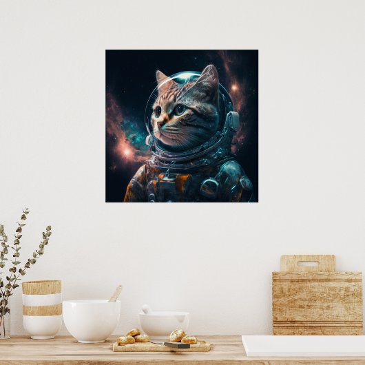 Poster Astronaut cat 2 (Cuisine)
