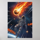 Poster Astronaut Catches Meteor in Space Dreamy Cosmic (Devant)