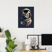 Poster Astronaut Chat Dans L'Espace Aquarelle Art (Bureau à domicile)