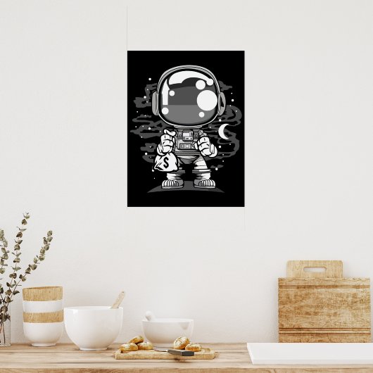 Poster Astronaut Chibi (Cuisine)