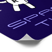 Poster Astronaut dans l'espace - Art en violet, noir et b (Coin)