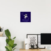 Poster Astronaut dans l'espace - Art en violet, noir et b (Bureau à domicile)