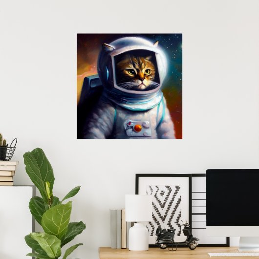 Poster Astronaut de chat (Bureau à domicile)