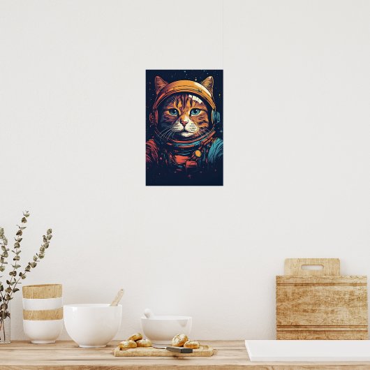 Poster Astronaut de chat (Cuisine)