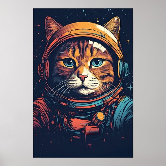 Poster Astronaut de chat (Devant)