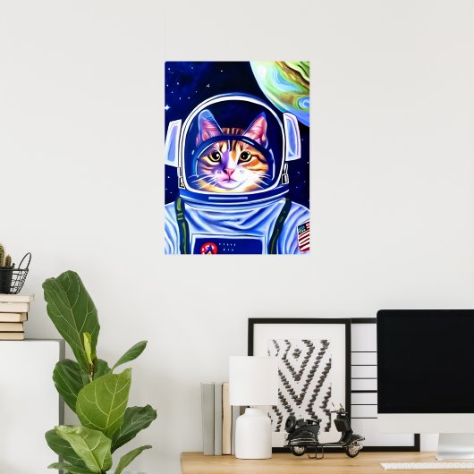 Poster Astronaut de chat dans l'espace (Bureau à domicile)