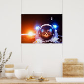 Poster Astronaut de chat drôle (Cuisine)