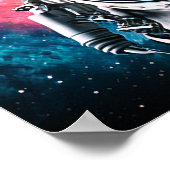 Poster Astronaut de chat spatial drôle Kitty Galaxy Unive (Coin)