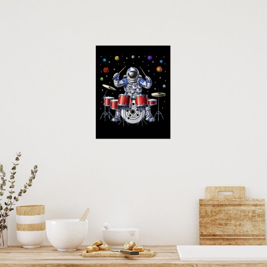 Poster Astronaut Drummer (Cuisine)