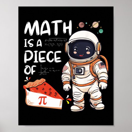 Poster Astronaut Enfants Science Nerd Pi Math Est Une Piè (Devant)