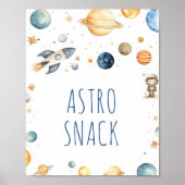Poster Astronaut Espace Astro Snacks Anniversaire (Devant)