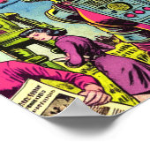 Poster Astronaut Femme Vintage de BD Sci-Fi (Coin)