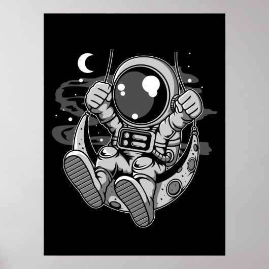Poster Astronaut Moon Swing (Devant)