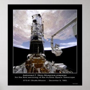 Poster Astronaut Musgrave Hubble Space Telescope