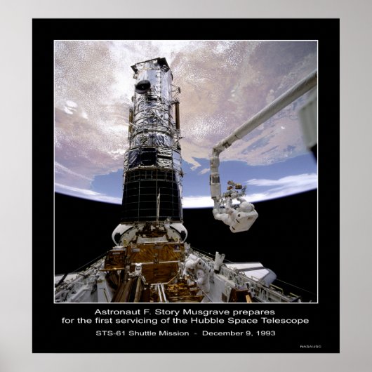 Poster Astronaut Musgrave Hubble télescope spatial (Devant)