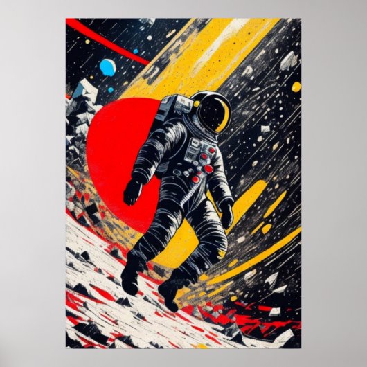 Poster Astronaut perdu dans l'espace extra-atmosphérique (Devant)
