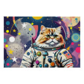 POSTER ASTRONAUT PERSIAN CAT 3 (Devant)