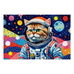 POSTER ASTRONAUT PERSIAN CAT 4