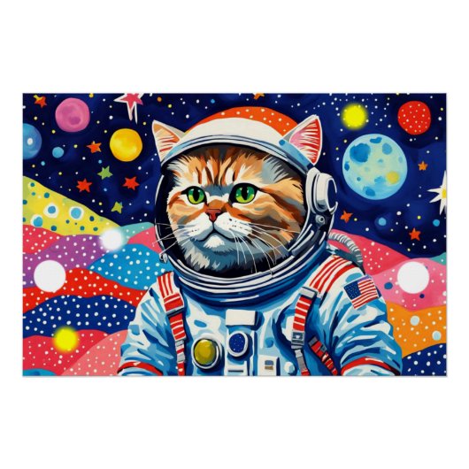 POSTER ASTRONAUT PERSIAN CAT 4 (Devant)