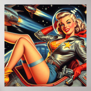 Poster Astronaut Pin-up