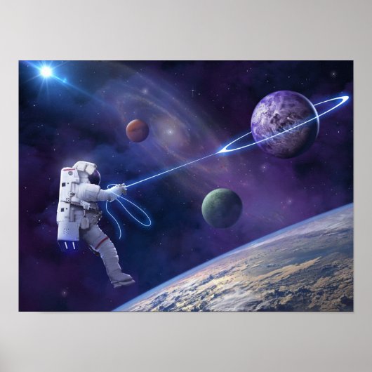 Poster Astronaut saturn (Devant)