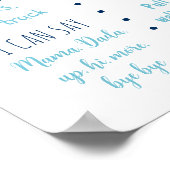 Poster Astronaut Space Blue Gold Premier anniversaire (Coin)