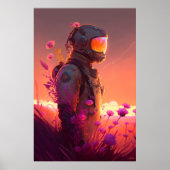 Poster Astronaut World Discovery Peinture Univers Humain (Devant)