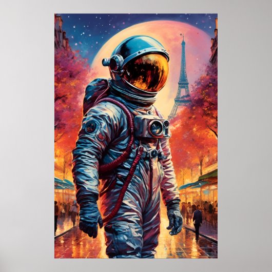 Poster astronaute à Paris (Devant)