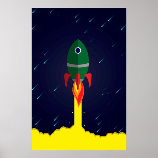 Poster astronaute astronaute de vaisseau spatial de fusée (Devant)