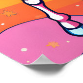 Poster Astronaute chevauchant une licorne sur le nuage da (Coin)