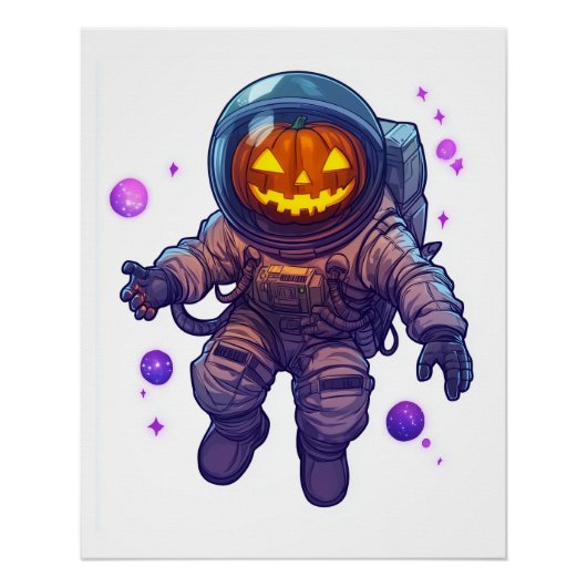 Poster Astronaute Citrouille (Devant)