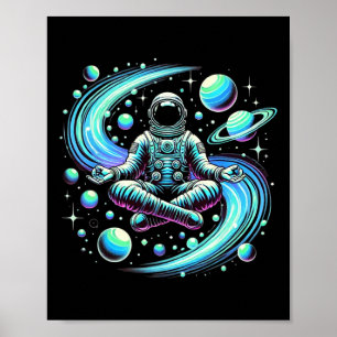 Poster Astronaute Cool Méditant Dans La Méditation De Yog