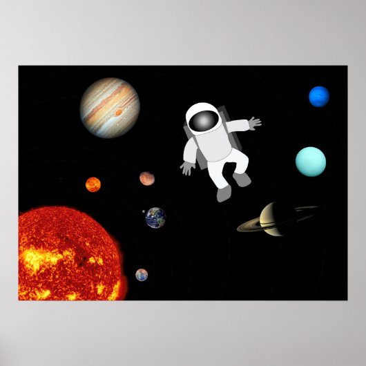 Poster Astronaute dans le système solaire (Devant)