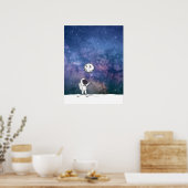 Poster Astronaute dans l'espace avec ballon de lune cosmo (Cuisine)
